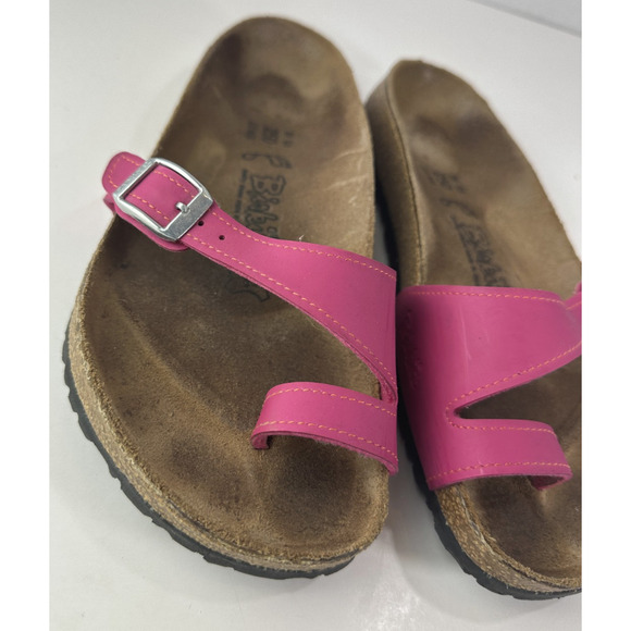 Birk's x Birkenstock Piazza Strappy Buckle Sandals Pink Slip On Womens US Size 8 - Picture 2 of 15